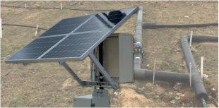 An image of the Sentinel gas detection system at a landfill site.